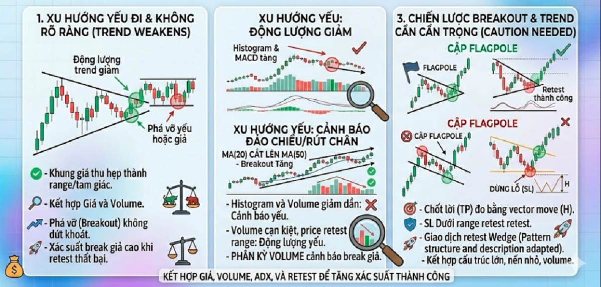 Điều gì xảy ra khi ADX đi xuống ?