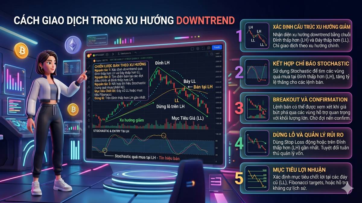Cách giao dịch trong xu hướng Downtrend