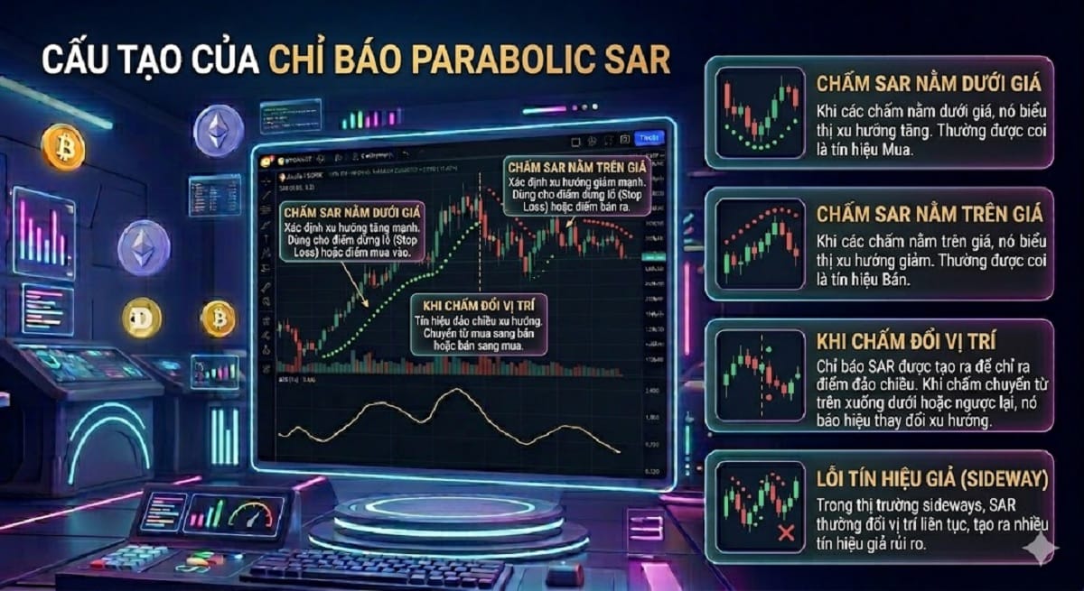 Cấu tạo chỉ báo Parabollic SAR