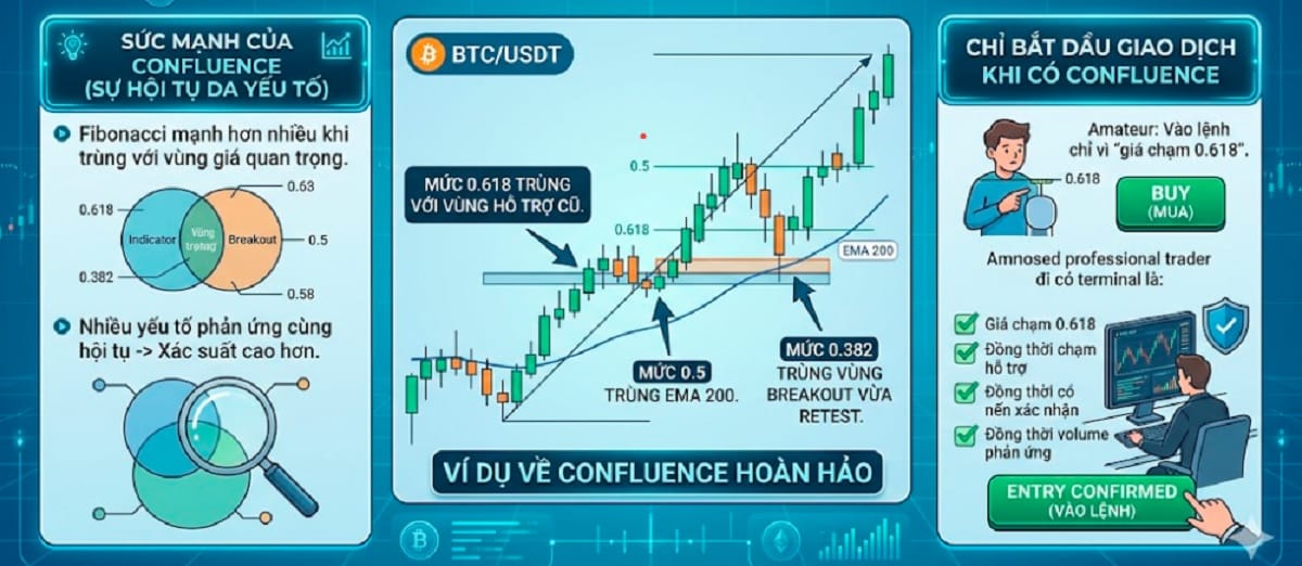 Dùng Fibonacci kết hợp hỗ trợ và kháng cự
