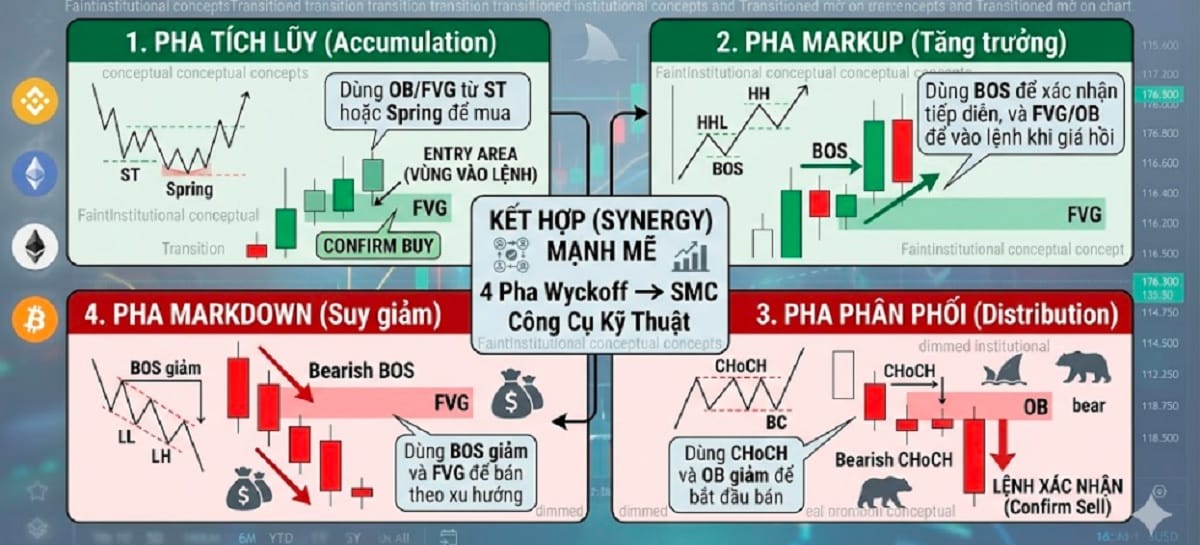 Mối quan hệ giữa Wyckoff và SMC