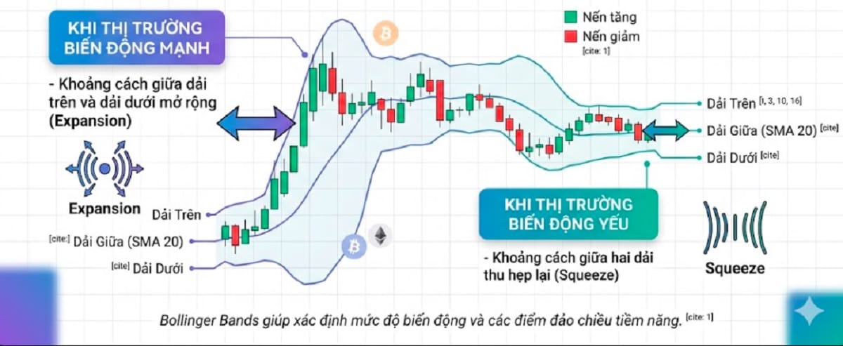 Nguyên lý chỉ báo Bollinger Bands