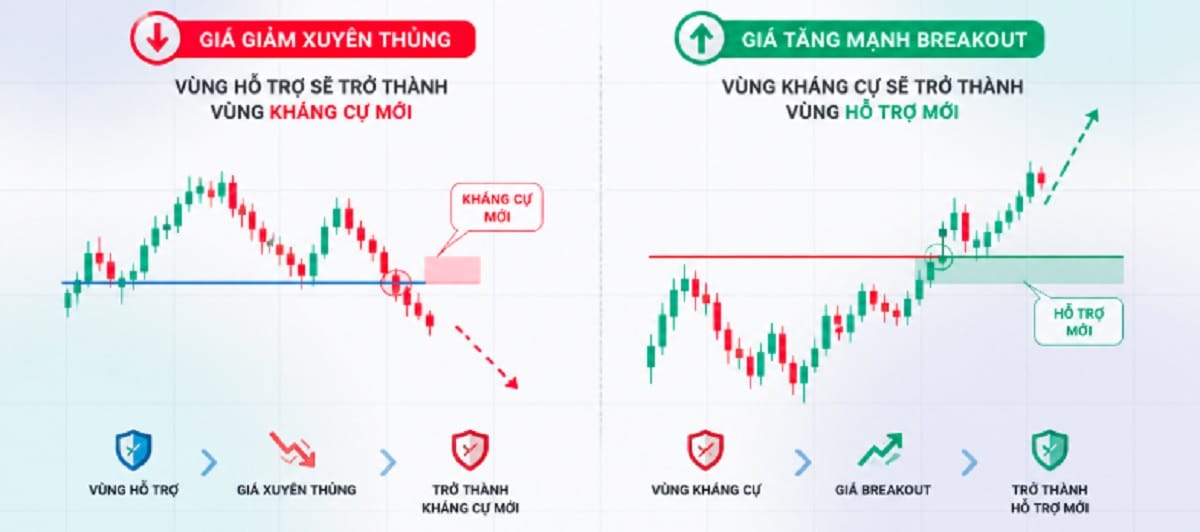 Hỗ trợ thành kháng cự và ngược lại