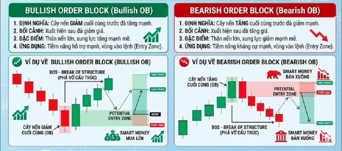Phân loại Order Block (OB)