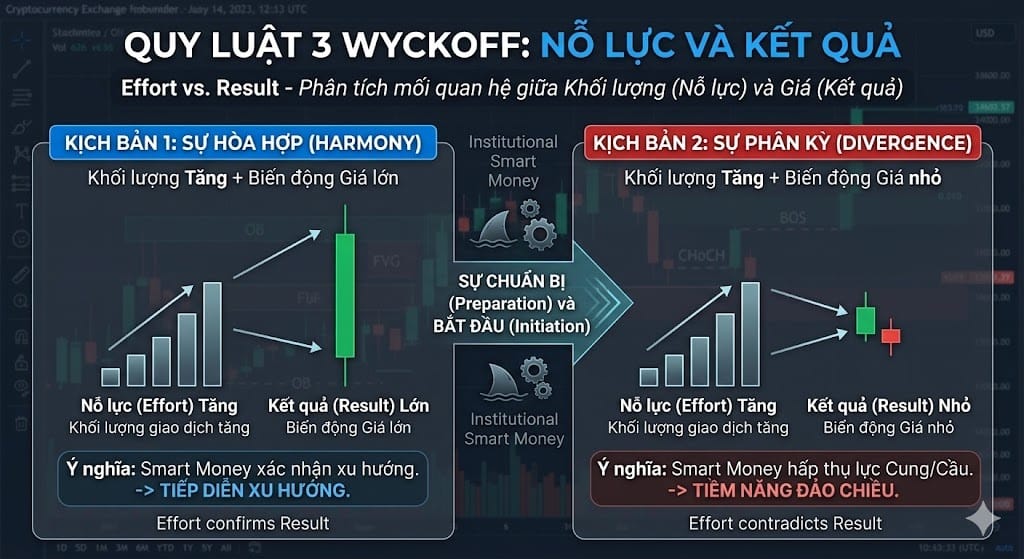 3 Quy Luật Wyckoff Là Gì? Ứng Dụng Trong Giao Dịch Crypto Chuyên Sâu 4 Quy luật 3 Wyckoff: Nỗ lực và kết quả