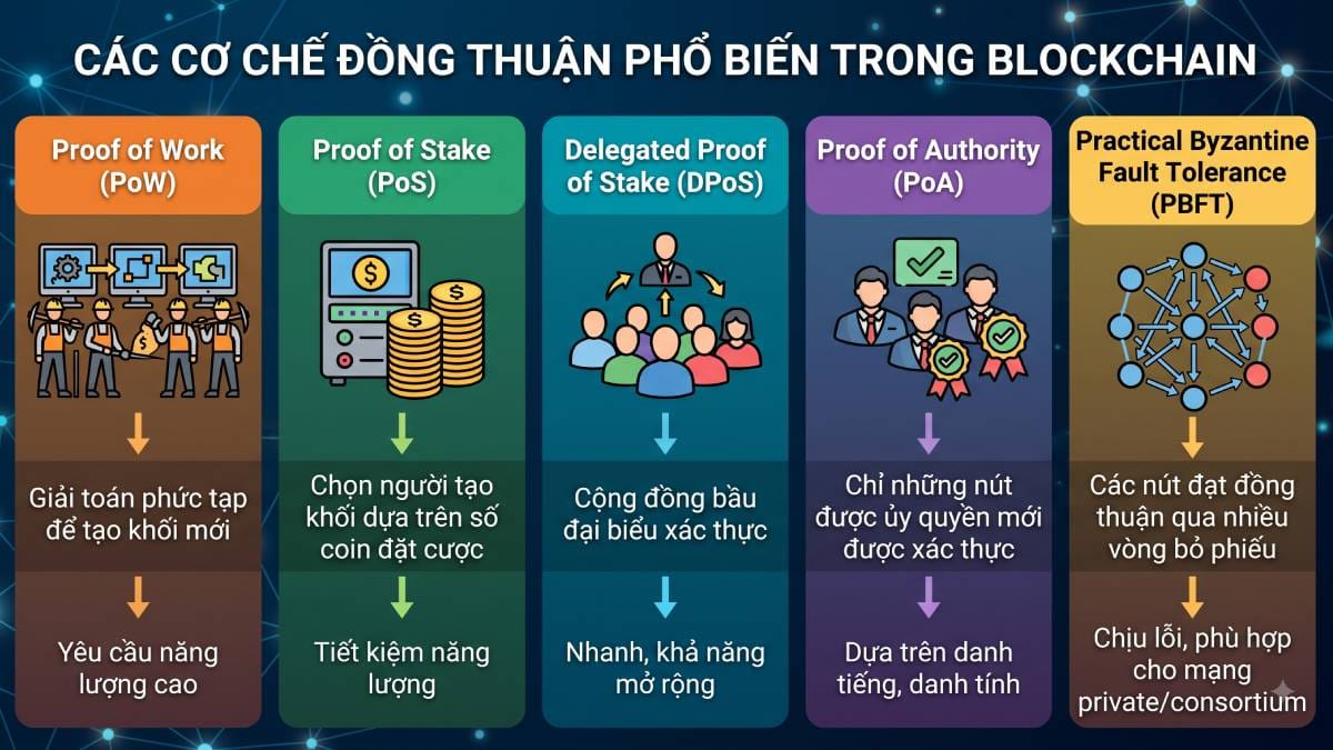 Một số cơ chế đồng thuận phổ biến