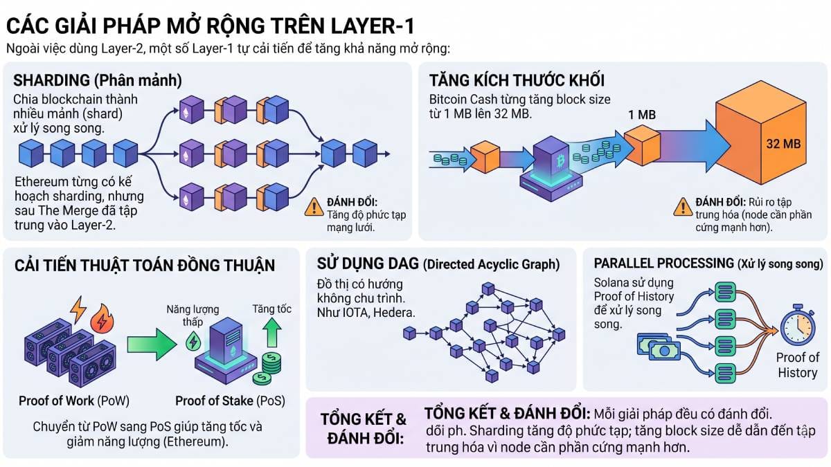 Layer-1 Blockchain là gì? Nền tảng của hệ sinh thái Web3 4 Các giải pháp mở rộng trên Layer-1