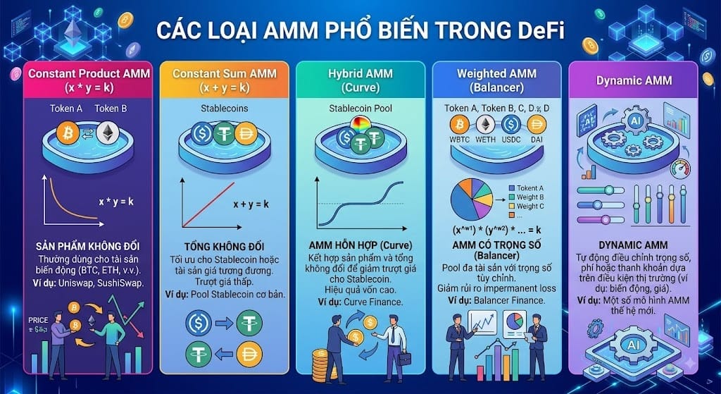 Các loại AMM phổ biến