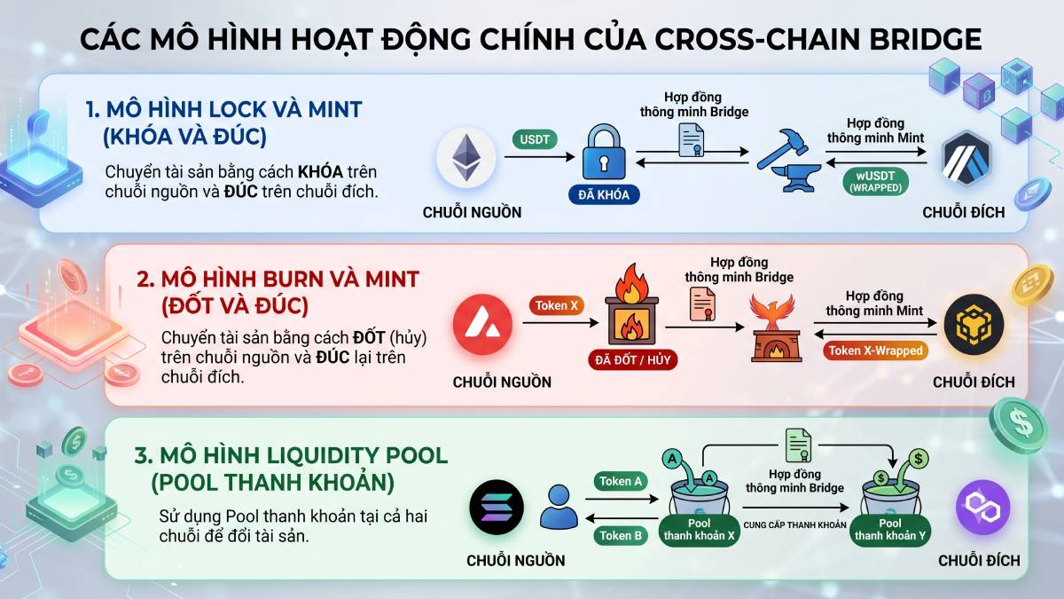 Các mô hình hoạt động chính của Cross-chain Bridge