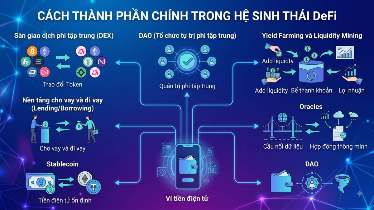 Các thành phần chính trong DeFi