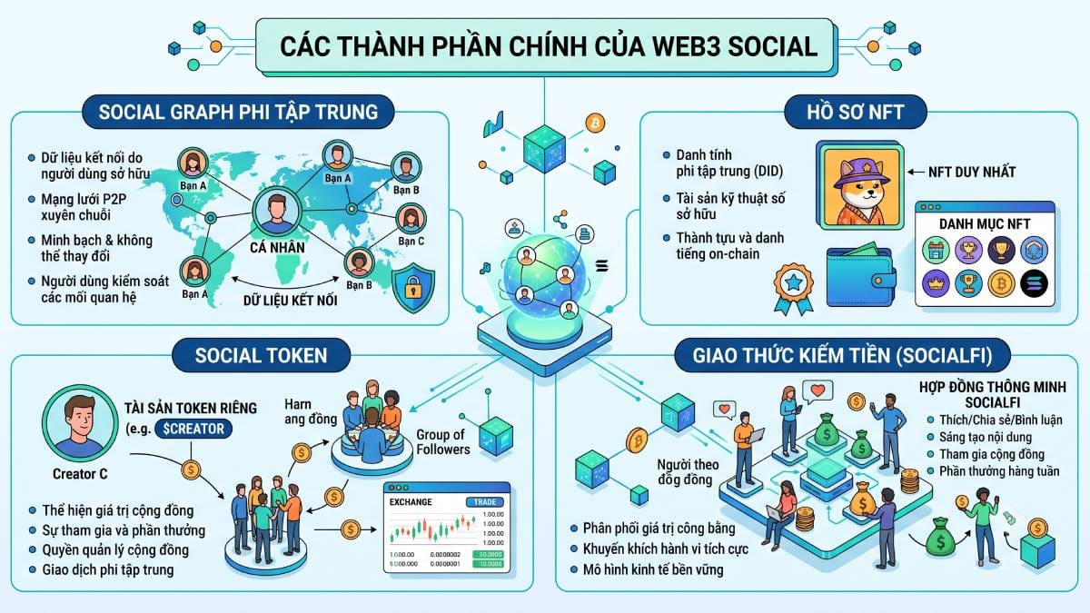 Các thành phần chính của Web3 Social