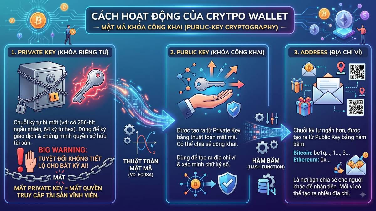 Cách hoạt động của Crypto Wallet