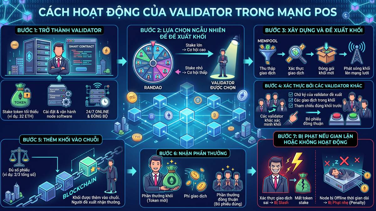 Validator là gì? Người xác thực giao dịch Proof of Stake 3 Cách hoạt động của Validator