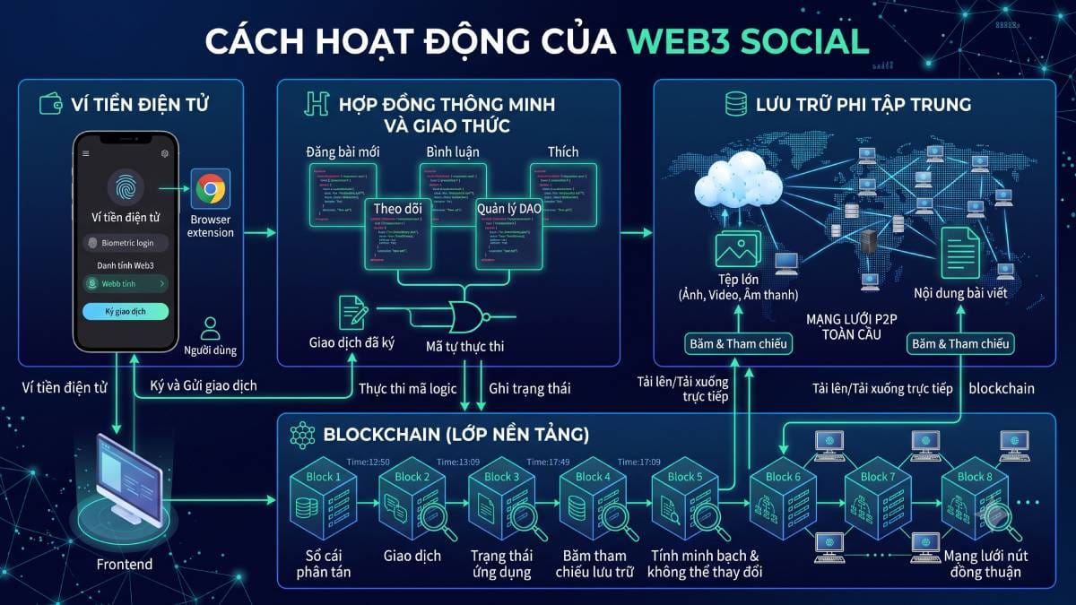 Cách hoạt động của Web3 Social