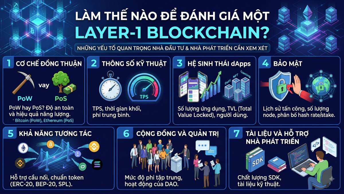 Layer-1 Blockchain là gì? Nền tảng của hệ sinh thái Web3 5 Đánh giá Blockchain Layer-1