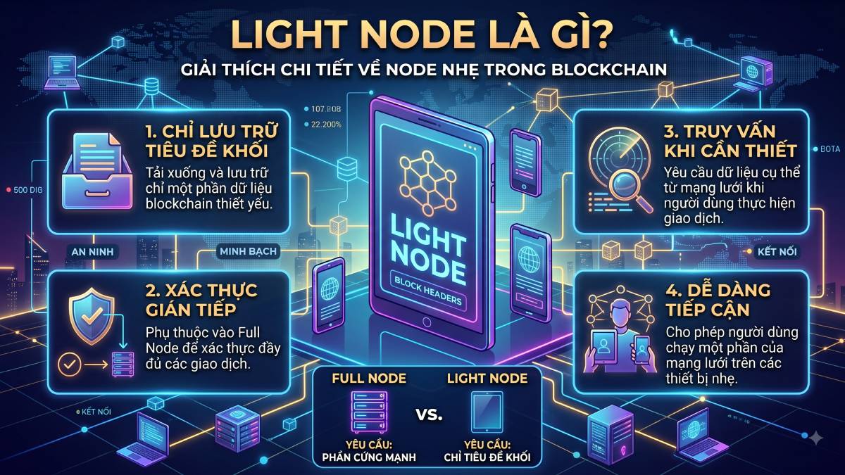 Light Node là gì? Node nhẹ trong Blockchain hoạt động thế nào? 1 Light Node là gì