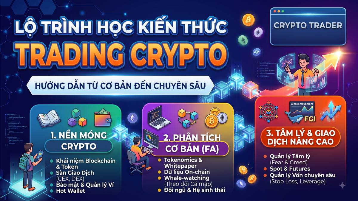 Lộ trình học kiến thức Trading Crypto - Coin60s