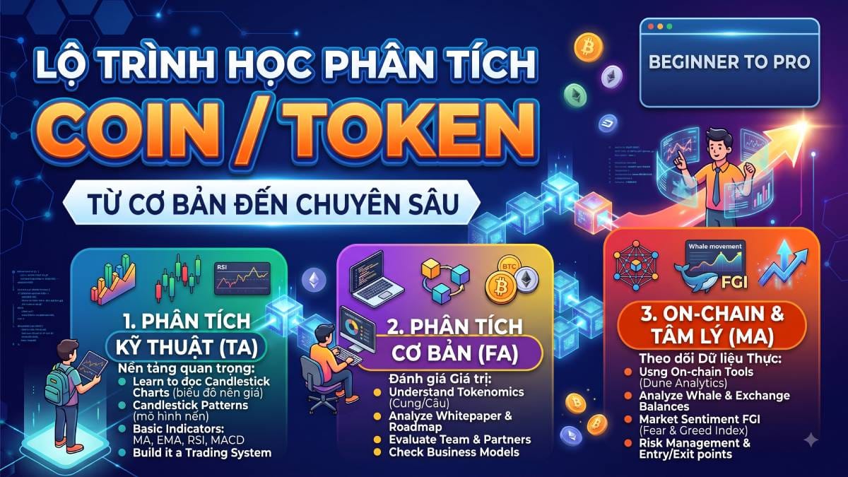 Lộ trình học phân tích coin/token - Coin60s