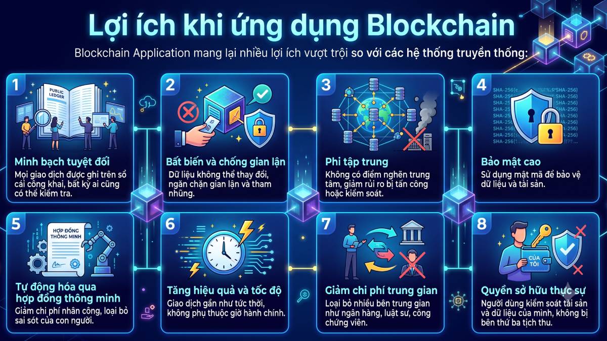 Lợi ích ứng dụng Blockchain