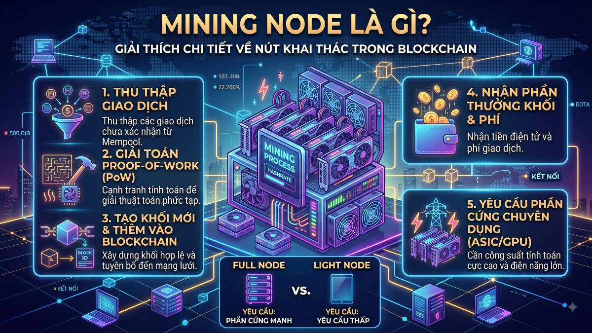 Mining Node là gì? Node đào trong Blockchain hoạt động thế nào? 1 Mining Node là gì