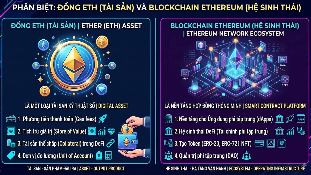 Phân biệt Coin Ethereum và Blockchain Ethereum