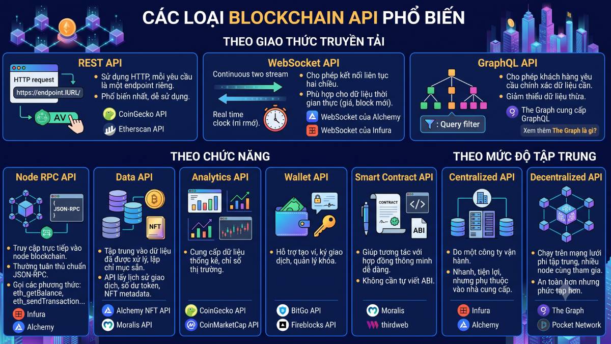 Các loại Blockchain API phổ biến