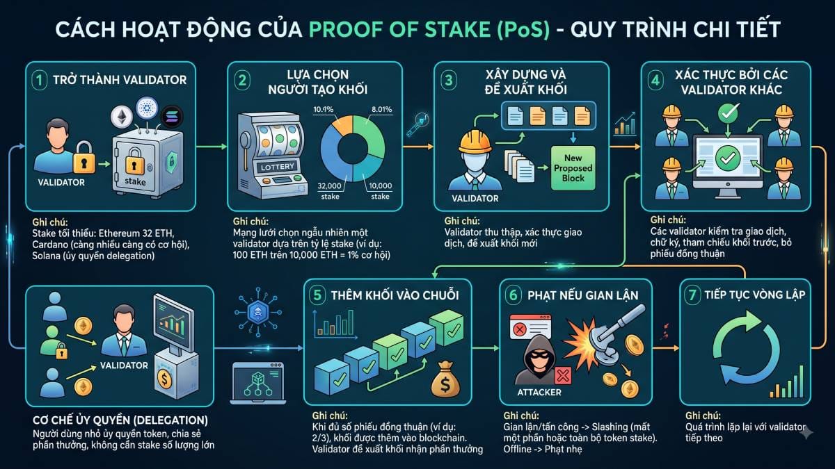 Quy trình Proof Of Stake (PoS)