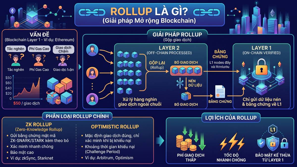 Rollup - Giải pháp mở rộng cho Blockchain
