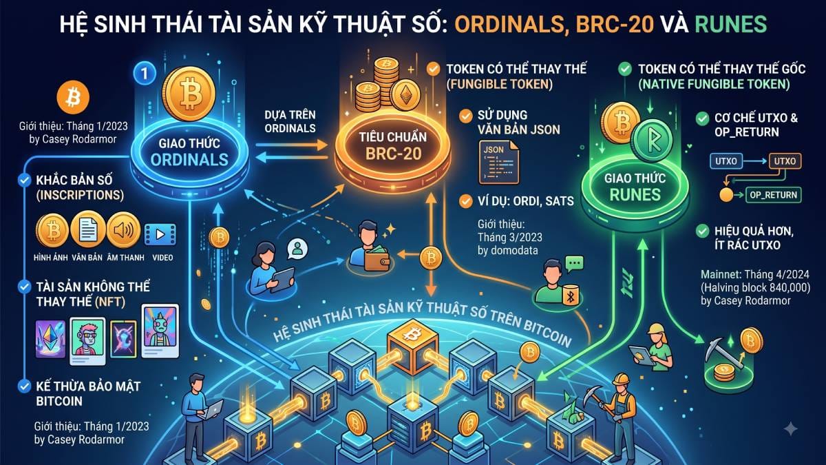 Tài sản kỹ thuật số trên Blockchain Bitcoin