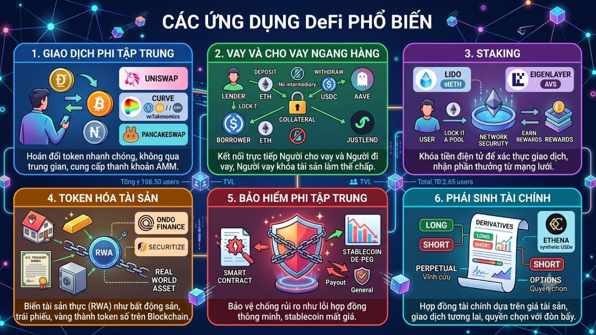 Ứng dụng DeFi phổ biến