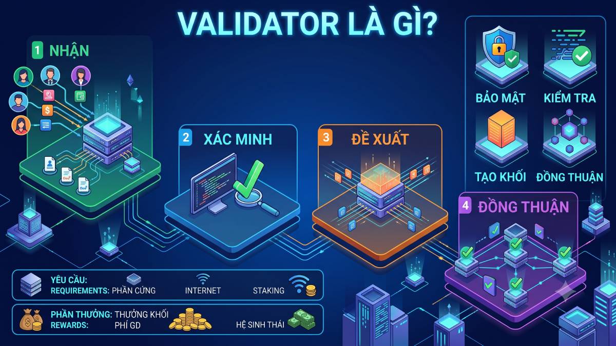 Validator là gì? Người xác thực giao dịch Proof of Stake 1 Validator là gì?