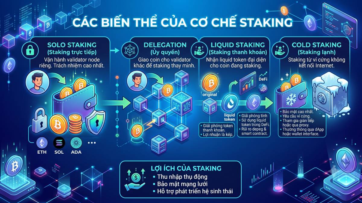 Các biến thể của cơ chế Staking