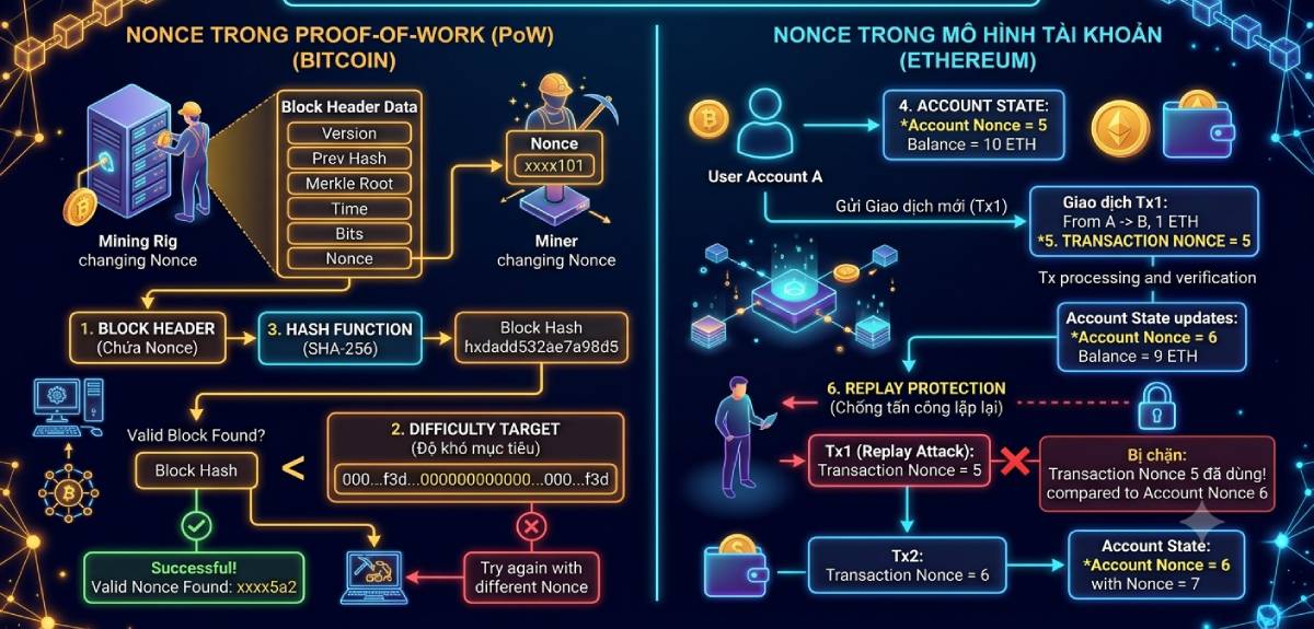 Các thành phần liên quan đến Nonce