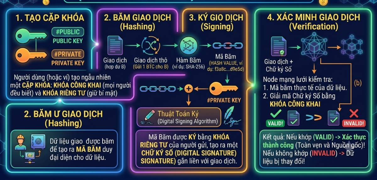 Digital Signature là gì? Blockchain xác thực giao dịch thế nào? 2 Cách hoạt động của Digital Signature