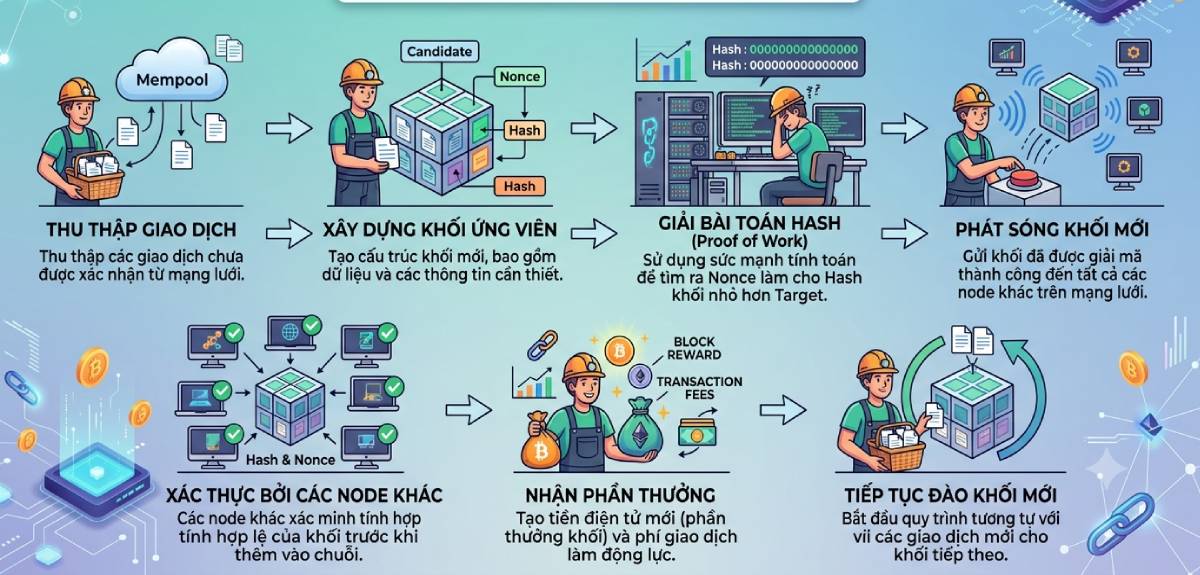 Cách hoạt động của Miner