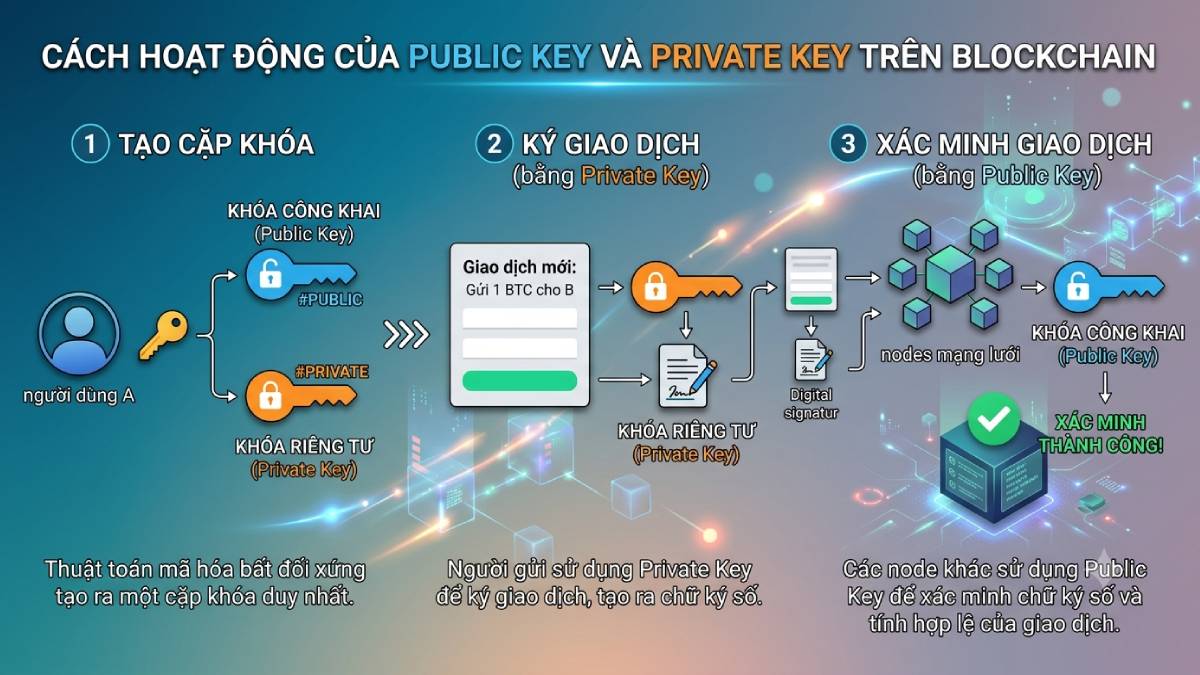 Public Key và Private Key là gì? Cặp khóa bảo mật Blockchain 2 Cách hoạt động của Private Key và Public Key