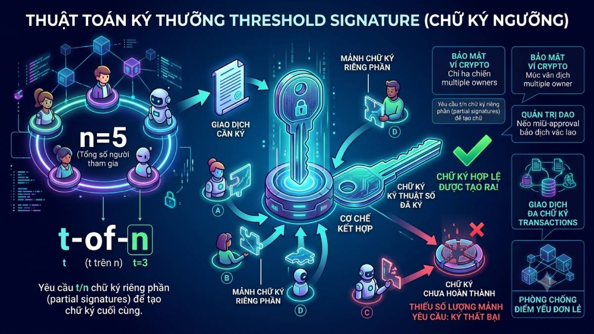 Digital Signature là gì? Blockchain xác thực giao dịch thế nào? 4 Threshold Signature