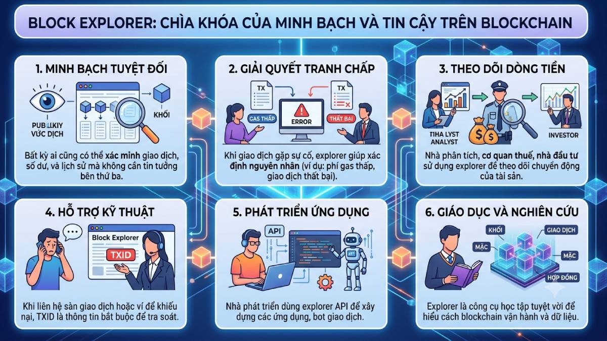 Block Explorer là gì? Cơ chế đọc dữ liệu Blockchain 3 Vai trò của Block Explorer