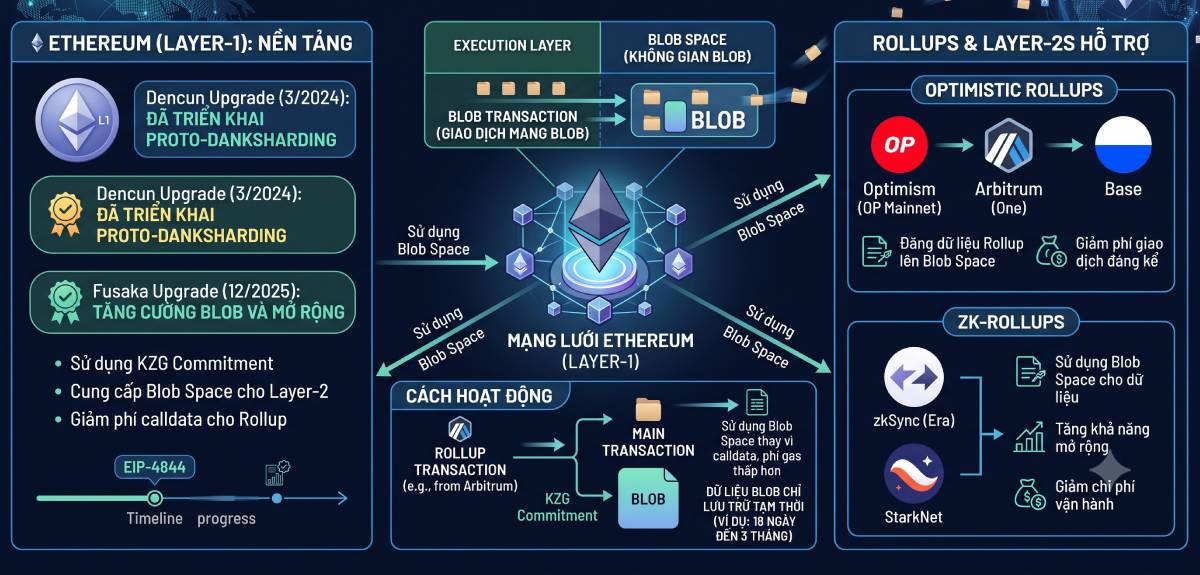 Proto-Danksharding (EIP-4844) là gì? Blob & Phí Layer-2 5 Các Blockchain hỗ trợ Proto-Danksharding (EIP-4844)