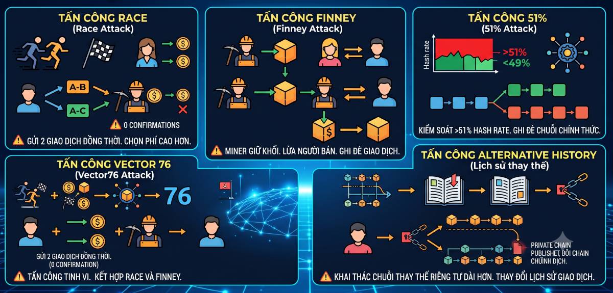 Các loại tấn công Double Spending