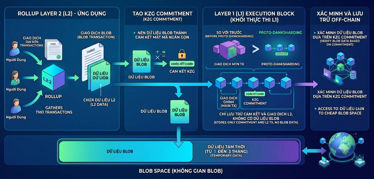 Proto-Danksharding (EIP-4844) là gì? Blob & Phí Layer-2 3 Cách hoạt động của Proto-Danksharding (EIP-4844)
